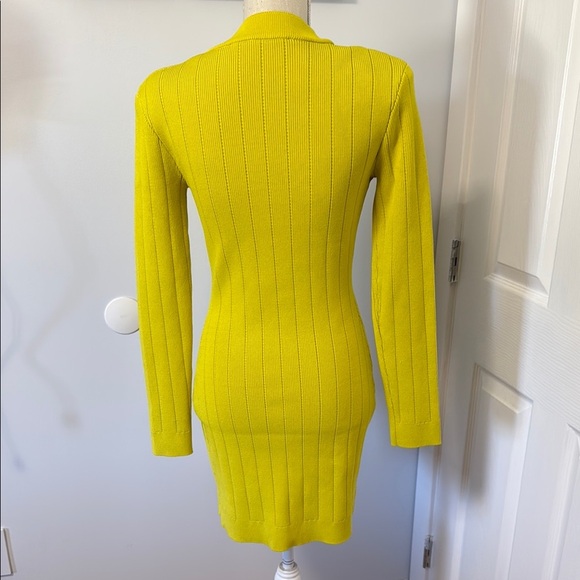 Yellow Button-Up Cardigan Dress - Picture 4 of 5